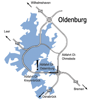 Anfahrt - Karte - Oldenburg